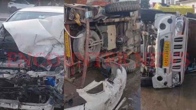Jalandhar News: कार और पिकअप की टक्कर में गाड़ी के खुले एयरबैग, देखें वीडियो