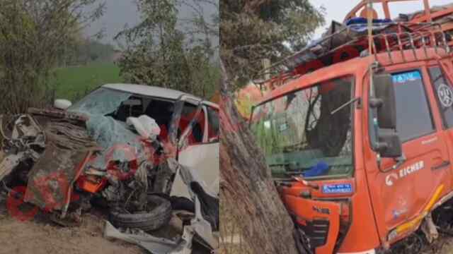 Punjab News: कार और कैंटर में हुई भीषण टक्कर, आधा किमी. तक सुनी आवाज, देखें वीडियो