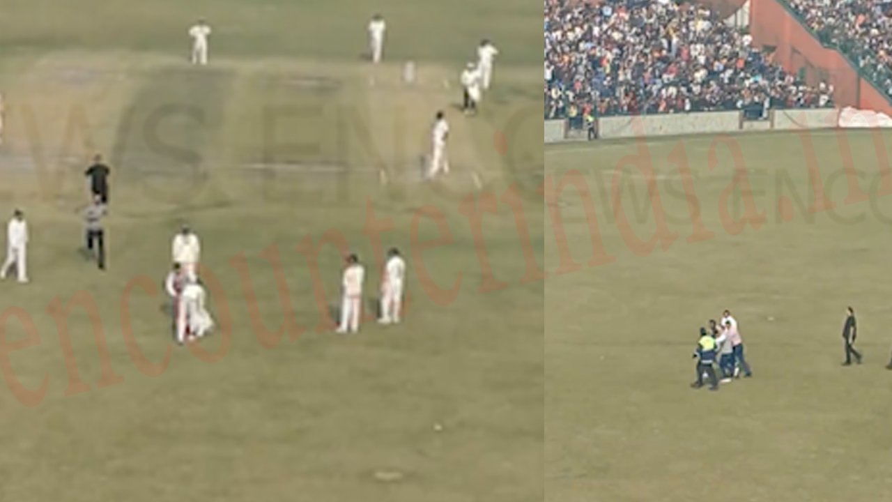 Virat Kohli के पैर छूने Security तोड़ ग्राउंड में घुसा फैन, देखें वीडियो