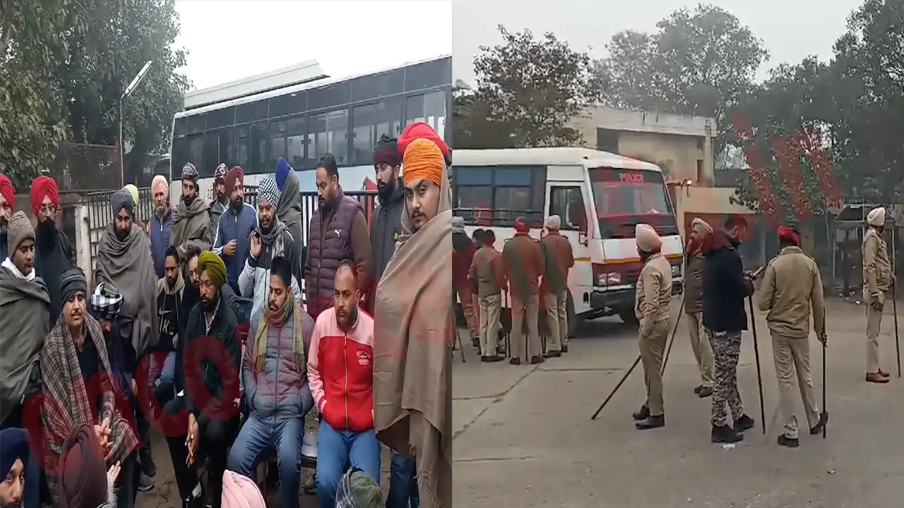 Punjab News: बस स्टैंड के गेट पर कर्मियों ने लगाया धरना, देखें वीडियो