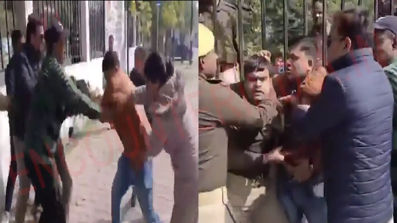 SSP दफ्तर में थाना प्रभारी और सिपाही में हुई हाथापाई, जमकर चले लात-घूसे, वीडियो वायरल