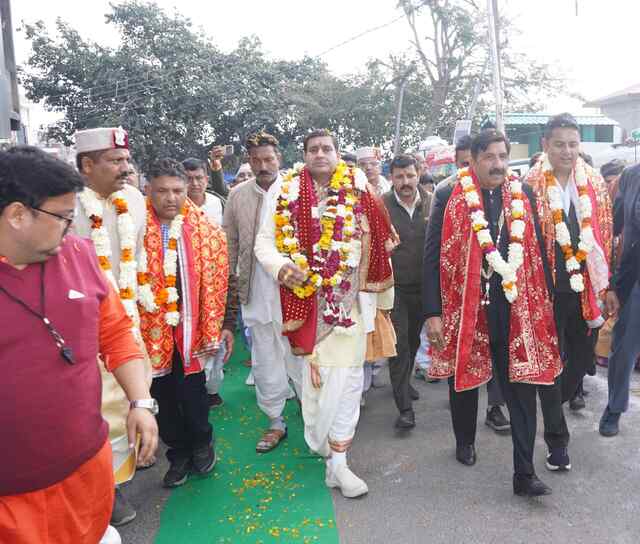 श्री चिंतपूर्णी दर्शनार्थ डेरा बाबा रूद्रानंद आश्रम की संकल्प पद यात्रा में शामिल हुए उपमुख्यमंत्री