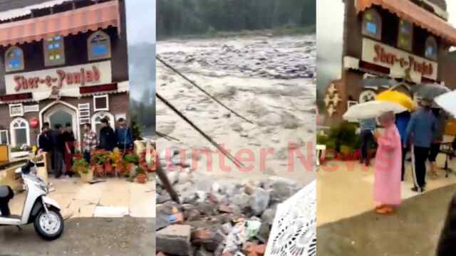 ब्यास नदी में Sher-e-Punjab Cafe सहित बही दुकानें, स्कूल कॉलेज बंद, देखें वीडियो