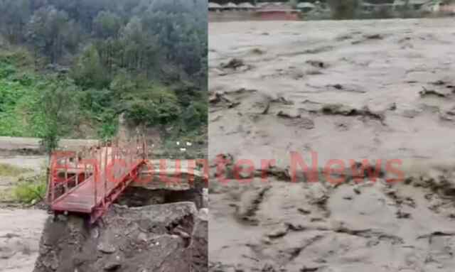चंद सैकेंड में सेउ बाग में बह गई पुलिया, आबादी वाले इलाके में घुसा पानी, अलर्ट जारी, देखें वीडियो