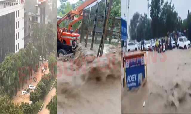 बारिश ने तोड़ा 74 साल का रिकार्ड, IT Park में फंसे वाहन, देखें वीडियो