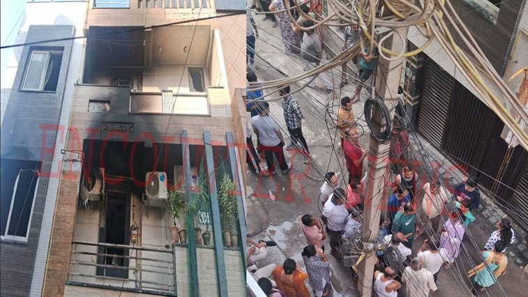 फ्लैट में भीषण आग लगने से 2 लोगों को मौत, 4 घायल, देखें वीडियो
