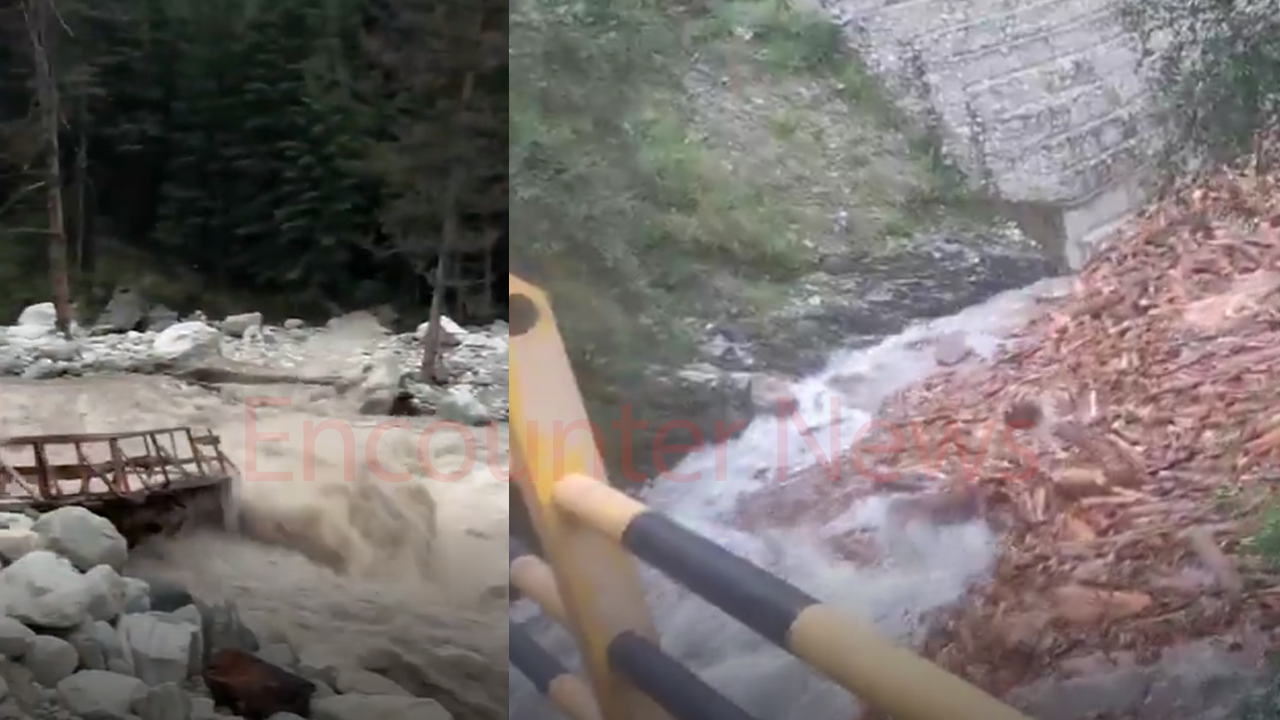 सैंज घाटी में बादल फटने से उफान पर आई पार्वती नदी, अलर्ट जारी, देखें वीडियो