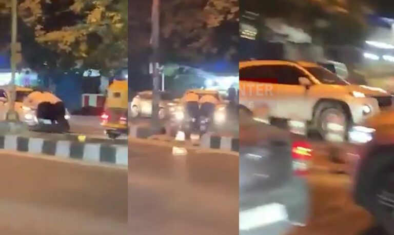 राजधानी में गुंडागर्दी, कार के बोनट पर लटके 2 ट्रैफिक पुलिसकर्मी को 20 मीटर तक घसीटा, VIDEO VIRAL