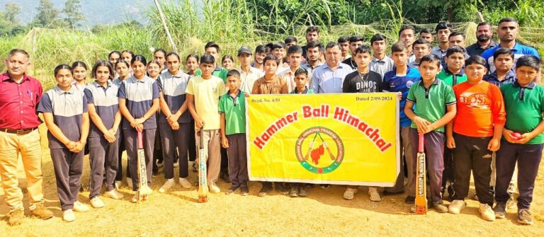 बंगाणा के डूमखर में जिला स्तरीय हमर बॉल टीम का ट्रायल