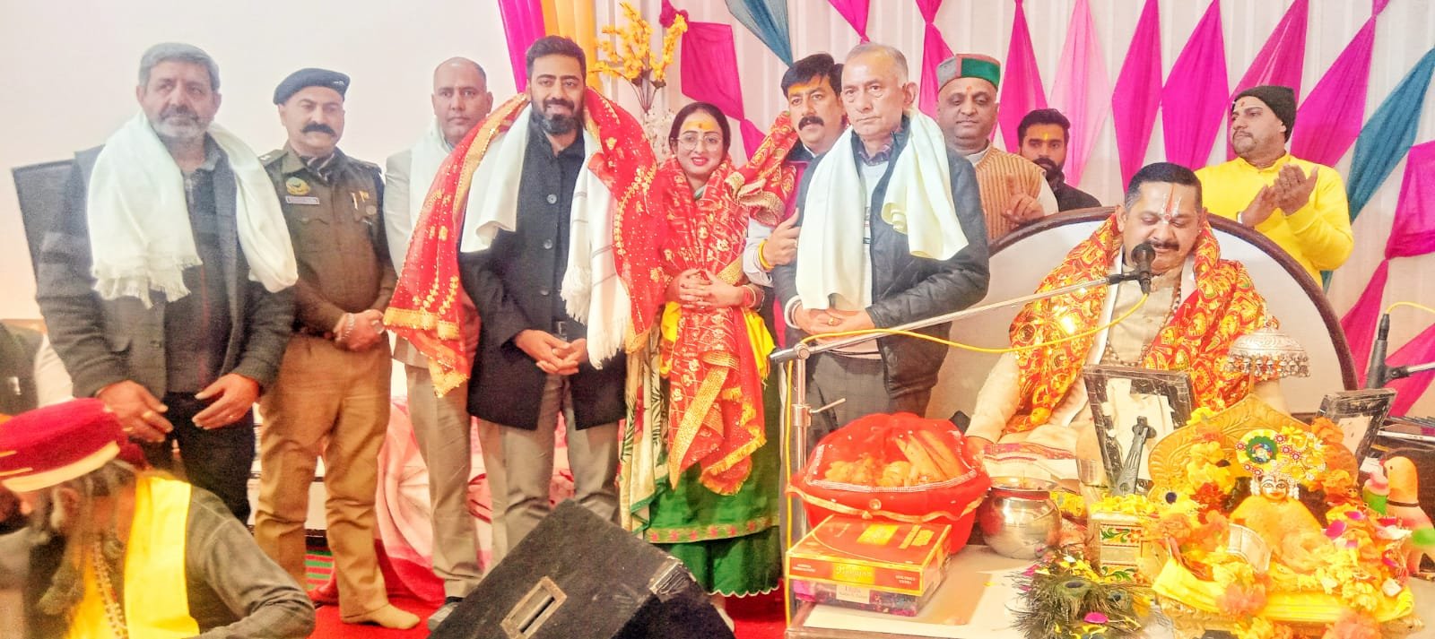 कुटलैहड़ के होटल हवेली जोगी पंगा में स्व रामनाथ शर्मा की पुण्य स्मृति पर चल रही श्रीमद भागवत कथा