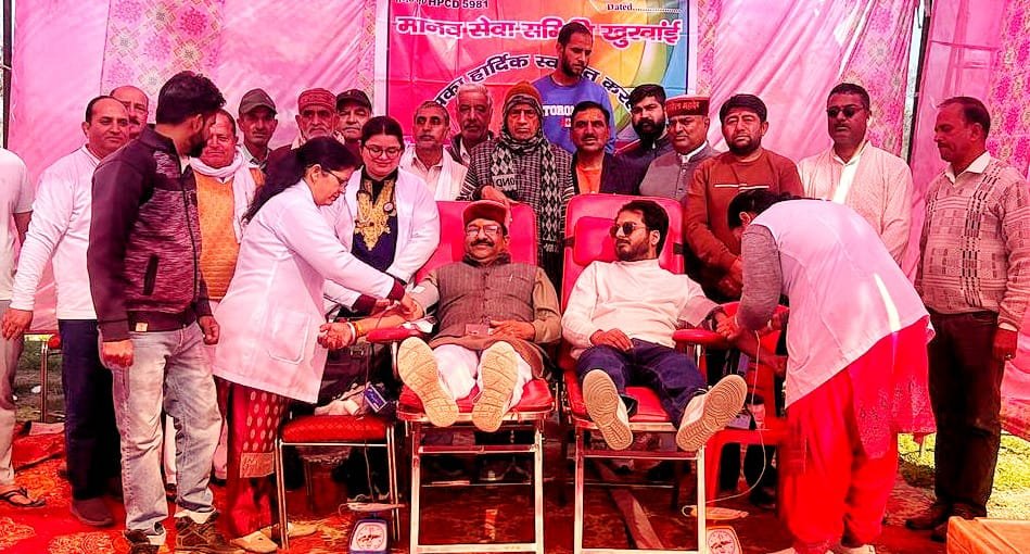 बंगाणा: मानव सेवा समिति खुरवाईं ने लगाया चौथा रक्तदान शिविर, 32 दान दाताओं ने किया रक्तदान