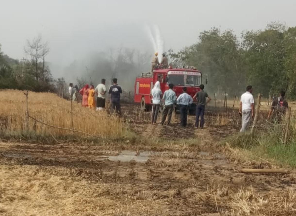 ऊना में खड़ी गेहूं की फसल हुई राख लाखों का नुकसान