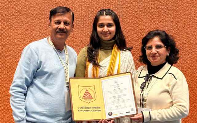 बसदेहड़ा की कशिश भारद्वाज बनीं वास्तुकला में स्नातक, जिले का नाम किया रोशन