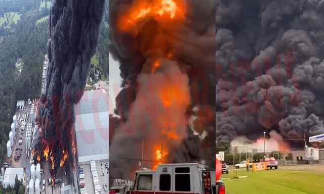 तेल की फैक्ट्री में हुआ ब्लास्ट, 2 किलोमीटर तक लोगों को घर खाली करने के आदेश जारी, देखें वीडियो