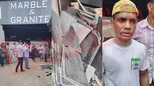 Jalandhar News: Marble & Grainte में चाय पी रहे युवक पर गिरी मार्बलों की स्लैब, देखें Live