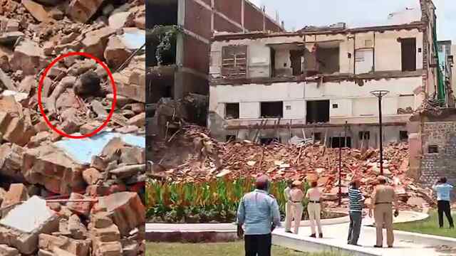 इलाके में इमारत गिरने से 3 लोगों की मौत, रेस्क्यू जारी, देखें वीडियो
