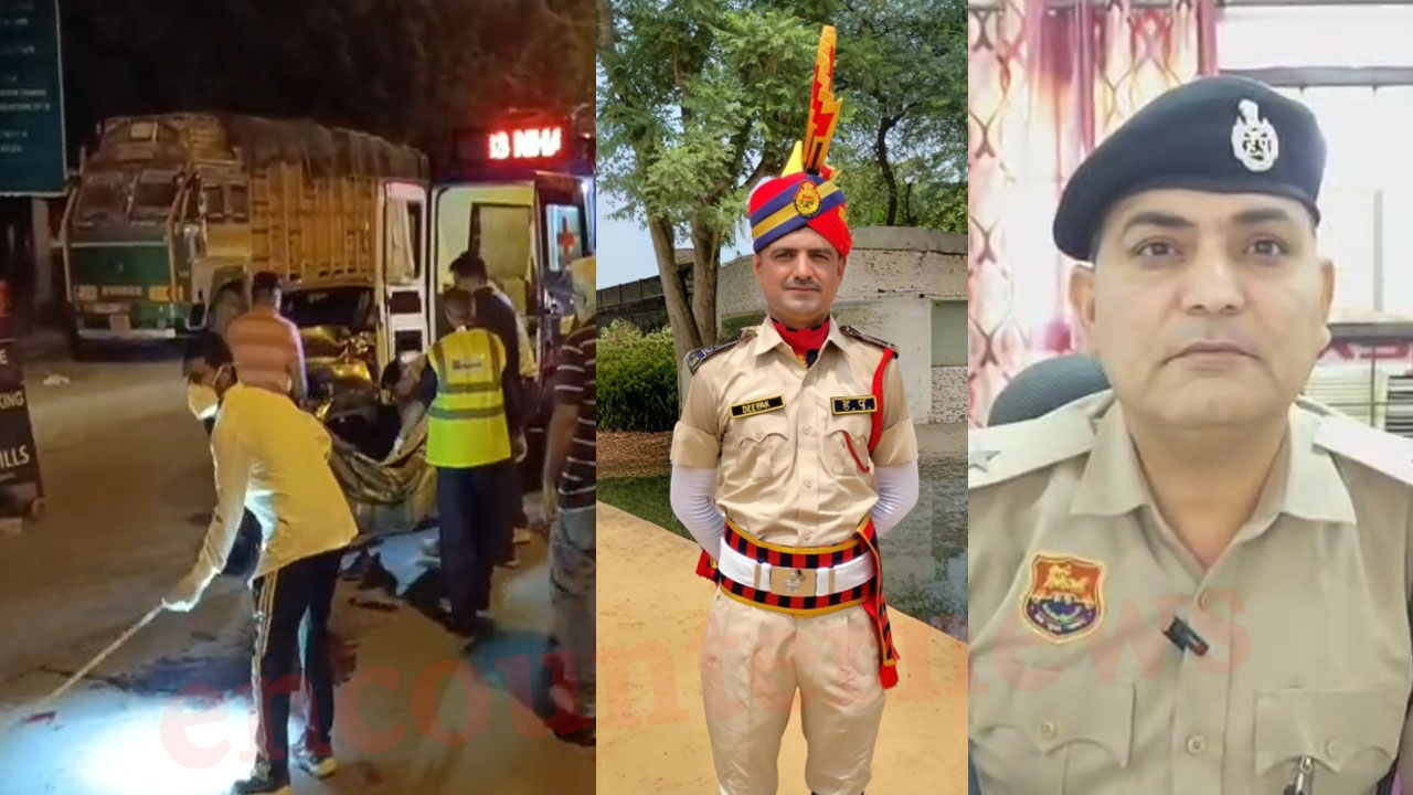 Haryana News: ट्रक की चपेट में आने से पुलिस कर्मी की मौत, देखें वीडियो