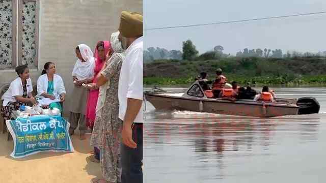 Punjab News: Boat के जरिए BSF के साथ पहुंची स्वास्थ्य टीम, बाढ़ के पानी से भारत से अलग हो जाता हैं ये गांव, देखें वीडियो