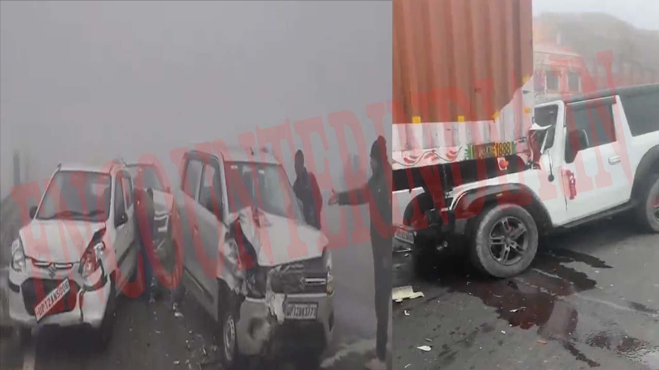 Highway पर कोहरे के पहले दिन कई वाहनों में हुई टक्कर, 10 घायल, देखें वीडियो