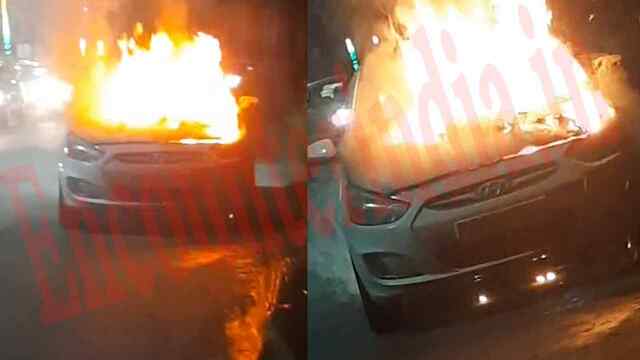 Haryana News: चलती गाड़ी में लगी आग, बाल-बाल बचा दंपति, देखें वीडियो
