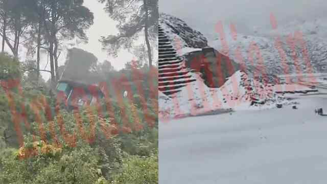 ताश के पत्तों की तरह गिरी 3 मंजिला इमारत, शिंकुला दर्रा में हुई सीजन की पहली बर्फबारी, देखें वीडियो