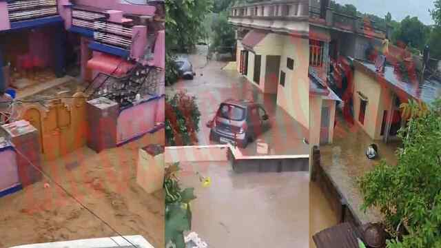बारिश के कारण बाढ़ जैसे हालात, लोगों के घरों में घुसा, पानी, तैर रही गाड़ियां, देखें वीडियो