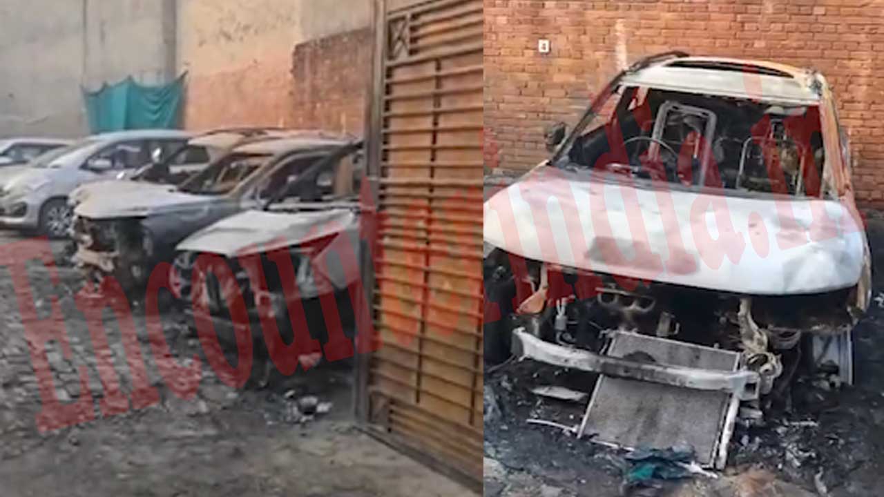 Punjab News: Parking में अचानक लगी आग, 3 कारें जलकर राख, देखें वीडियो