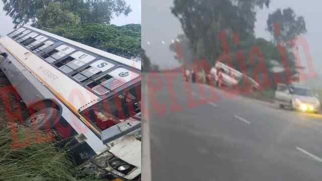 Punjab News: सवारियों से भरी रोडवेज की बस हुई हादसे का शिकार, देखें वीडियो