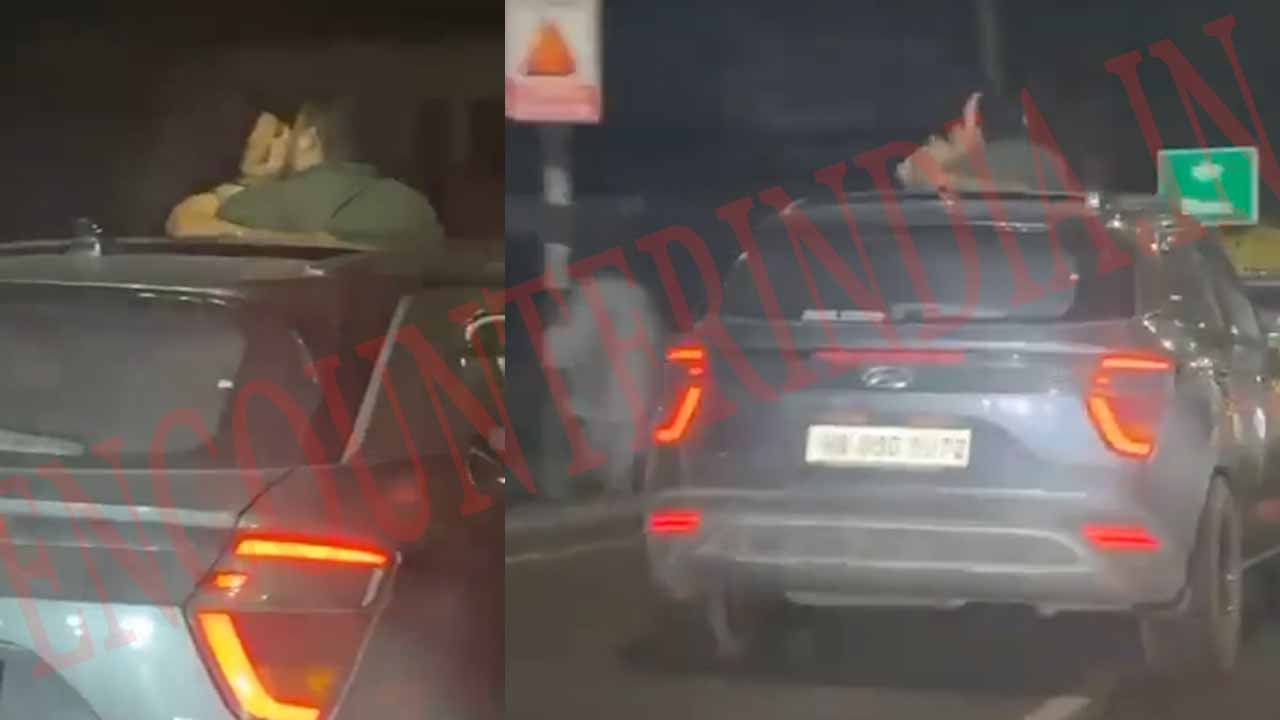 टूरिस्ट की सन-रूफ से बाहर निकल कर अश्लील हरकते करने की वीडियो वायरल