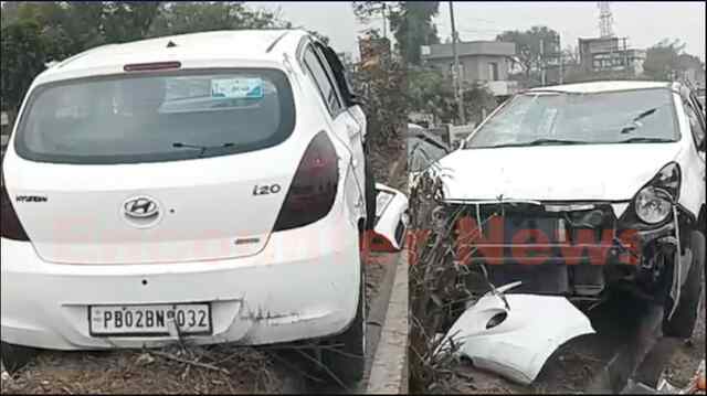 Jalandhar News: Highway पर चल रही कार ट्रक में टकराई, बाल बाल बचा चालक, देखें वीडियो