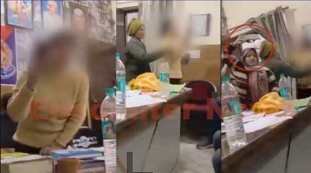 BJP नेता और युवती में हुई मारपीट, थाने में मां ने उठाई चप्पल, वीडियो वायरल