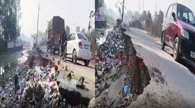 Punjab News: बाढ़ में टूटी सड़क को लोगों ने बनवाने की मांग की, देखें वीडियो