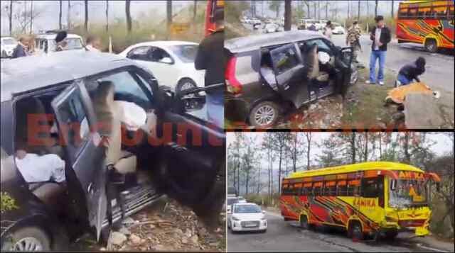 National Highway पर Bus और Car में हुई टक्कर, 2 की मौत, वाहन के उड़े परखच्चे, देखें वीडियो