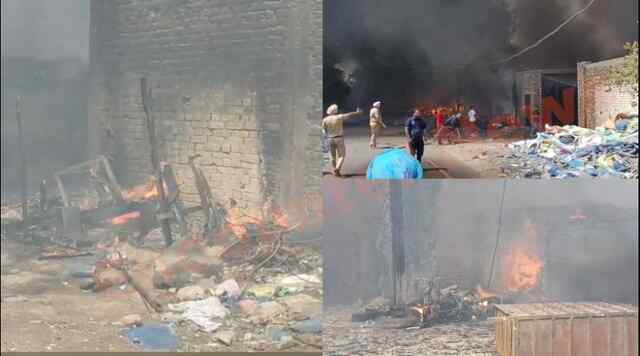 Jalandhar News: कबाड़ के गोदाम में लगी भीषण आग, वाहन सहित अन्य सामान जलकर राख, देखें LIVE