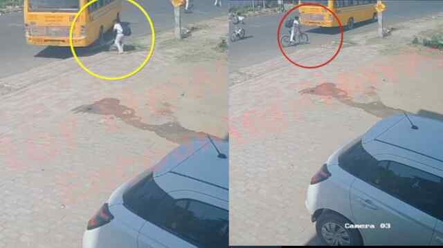 Punjab News: School Bus चालक ने Cycle सवार छात्र को कुचला, बच्चे ने कूदकर बचाई जान, देखें CCTV