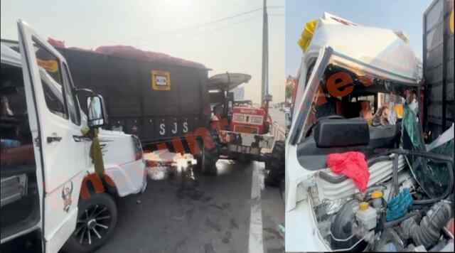Punjab News: Highway पर ट्रैक्टर और टैंपों ट्रैवल में हुई टक्कर, 4 घायल, देखें वीडियो