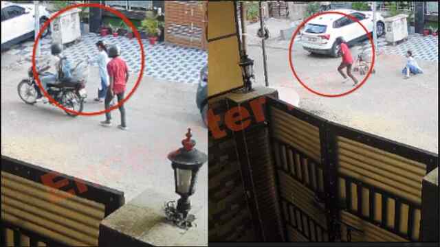 गली में बच्चे के साथ Walk कर रही महिला पर लूटेरों का हमला, मची चीख-पुकार, देखें CCTV