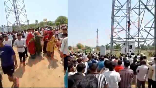 पीले चावल बांटने के दौरान विवाद, रिपोर्ट दर्ज न करने से नाराज युवक टावर पर चढ़ा, हुआ High-Voltage ड्रामा, देखें वीडियो
