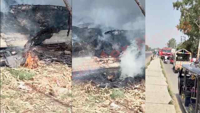 Jalandhar News: हाईवे पर झोपड़ी में आग लगने से मचा हड़कंप, देखें वीडियो