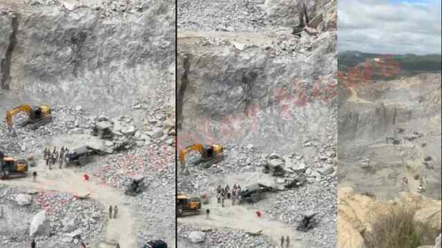 पत्थर की खदान में चट्टान खिसकने से 7 की मौत, देखें वीडियो