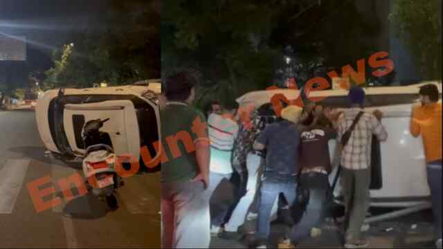 Jalandhar News: Press Club के बाहर हादसाः पत्नी को कार सिखाते अनियंत्रित होकर पलटी, बड़ा हादसा टला, देखें वीडियो