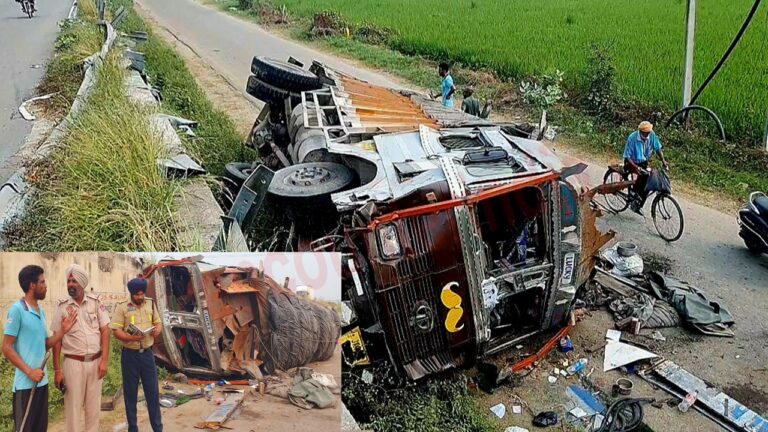 Jalandhar News: फ्लाईओवर से गिरा सेबों से भरा ट्रक, 2 घायल, देखें वीडियो