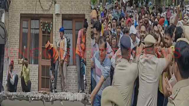 अवैध मकानों पर Demolition Drive शुरू, लोगों ने किया विरोध, भारी पुलिस फोर्स तैनात, देखें वीडियो