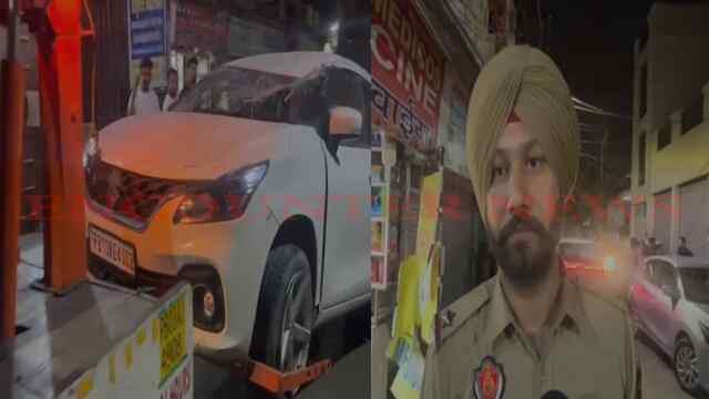 Punjab News: 2 कारों में आमने-सामने जोरदार टक्कर, Medical Store में घुसी Baleno, देखें वीडियो