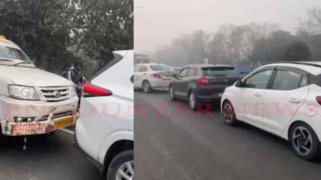 Jalandhar News: Phagwara National Highway पर कई वाहनों में हुई टक्कर, देखें वीडियो