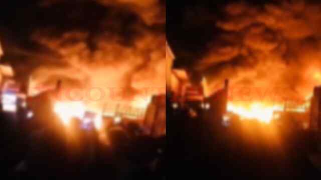 झुग्गियों में लगी भयानक आग से मची अफरा-तफरी, कई Cylinder फटे, 3 की मौत, देखें वीडियो