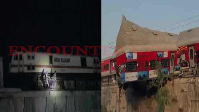 पटरी से उतरी Ujjain Express Train, 20 फुट हवा में लटका डिब्बा, देखें वीडियो