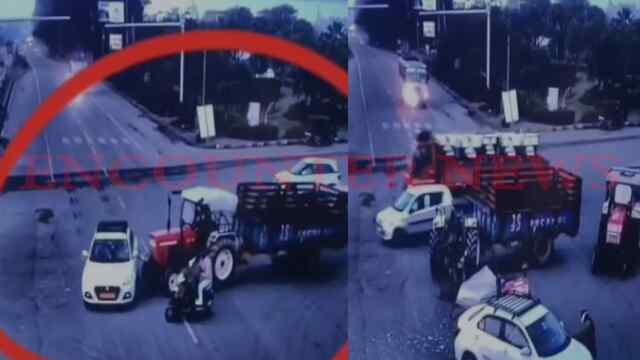 Punjab News: ट्रैक्टर-ट्रॉली, कार और बाइक में हुई भीषण टक्कर, देखें वीडियो