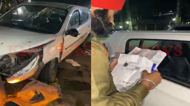Jalandhar News: Flyover के पास डिवाइड से टकराई कार, खुले Airbag, देखें वीडियो