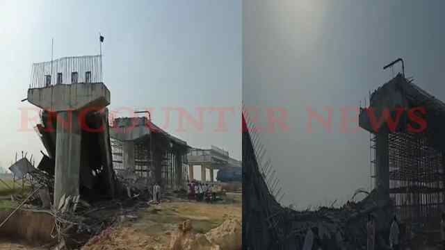 भरभराकर गिरा निर्माणाधीन रेलवे ओवरब्रिज का स्लैब, कई घायल, देखें वीडियो
